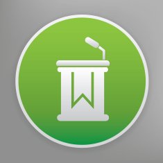 Stage icon design on green button vector
