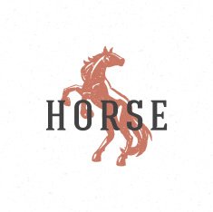 Horse hand drawn logo emblem template