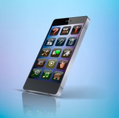 Black smart phone vector illustration isolated