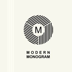 Modern monogram emblem logo Ring of the parallel stripes