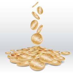 Falling golden coins