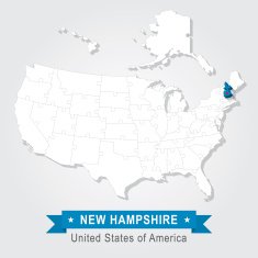 New Hampshire state USA administrative map