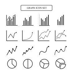 Graph icon set vector