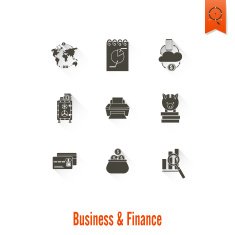 business and finance icon set N105