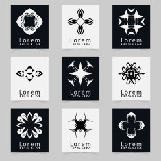 Abstract symmetric geometric shapes business icon logo collection