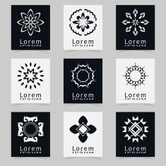 Abstract symmetric geometric shapes business icon logo collection N3