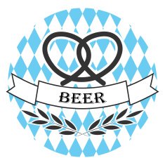 Beer oktoberfest line logo badge