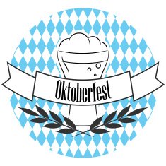 Beer oktoberfest line logo badge N3