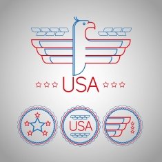 Made in the USA Symbol with American color