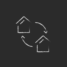 House exchange icon drawn in chalk N2