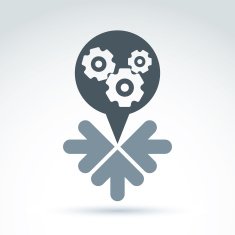 Business and cooperation icon with gears cogs arrows vector N2