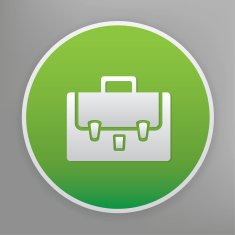 Bag icon on green button clean vector