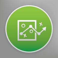 Strategy icon on green button clean vector