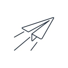 Paper Plane sign Airplane symbol Travel outline icon