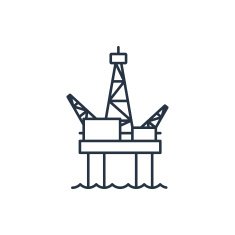Oil platform outline icon