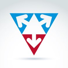 Vector abstract triangular icon with arrow symbol