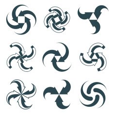 Looping arrows vector abstract symbol collection