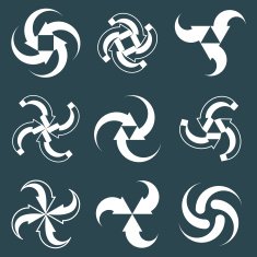 Looping arrows vector abstract symbol collection N2