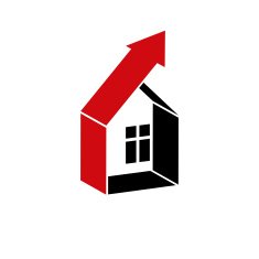 Growth trend of real estate industry Simple house vector icon