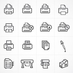 Vector print icon set