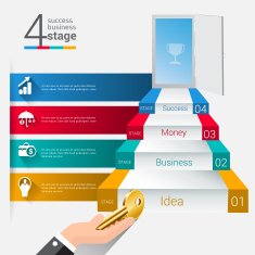 Abstract 3D Modern digital template vector banner info graphics