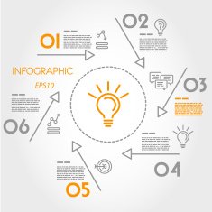 linear infographic star from arrows
