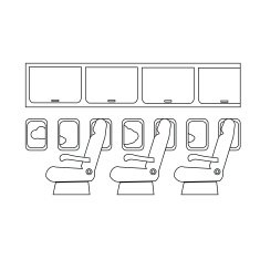 Airplane cabin seats air transportation