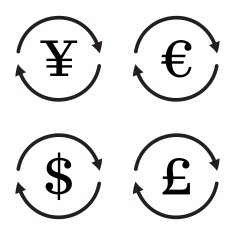 Finance currency exchange vector icon set