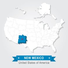 New Mexico state USA administrative map