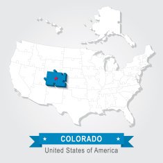 Colorado state USA administrative map