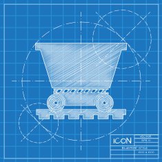 Vetor color flat trolley icon Epsblueprint 0