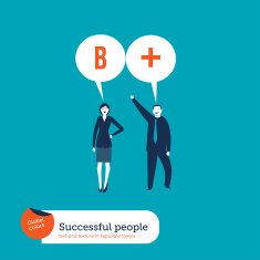Businesspeople saying be positive