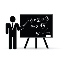 teacher with school board vector