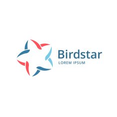 Abstract bird star icon design template elements