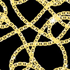 Gold Chain Jewelry Seamless Pattern Background Vector Illustrat