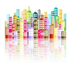 Colorful Abstract City Skyline Vector N2