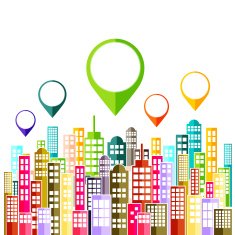 Colorful Abstract City Skyline Vector N3