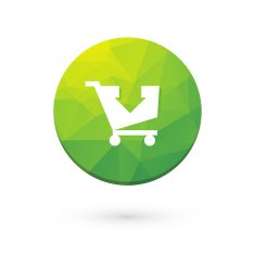 Green button shopping cart