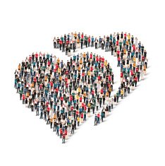 group people form heart love