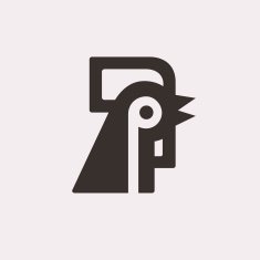 Rooster head abstract logo isolated on a white backgrounds N2