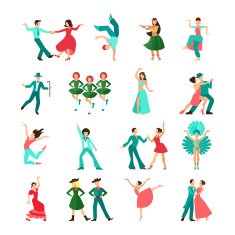 Various style dancing man icons