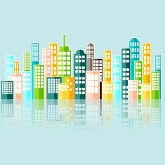 Colorful Abstract City Skyline Vector N5