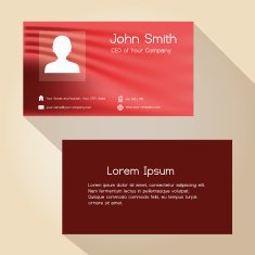 simple red abstract color business card design eps10