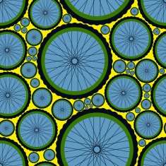 Seamless pattern with bike wheels
