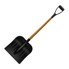 Spade black with flashes and shadows isolated