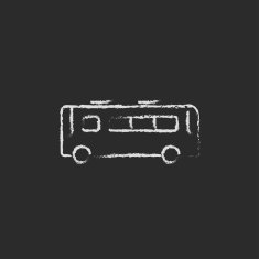 Bus icon drawn in chalk N2