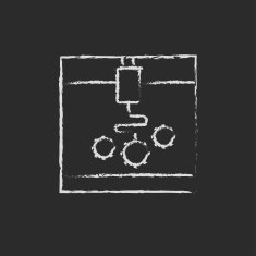 Three D printing icon drawn in chalk N4