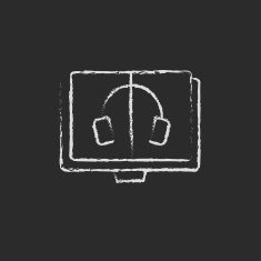 Audiobook icon drawn in chalk