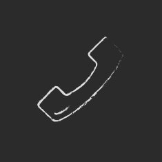 Telephone receiver icon drawn in chalk N2