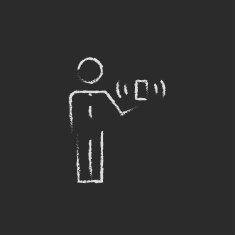 Mobility icon drawn in chalk N2